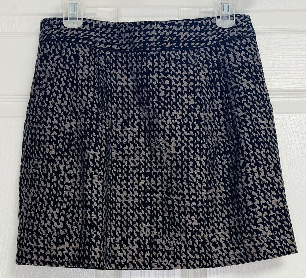 Gap Pleated Skirt with Pockets Black Beige Size 4 Career Business Cotton